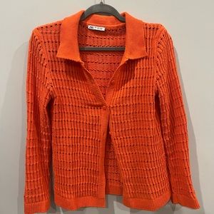 Zara crochet button down sweater